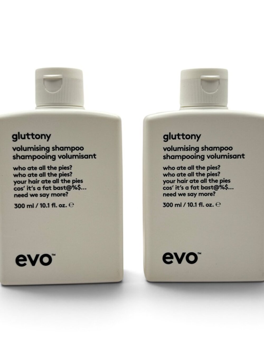 2 Pack EVO Gluttony Volumizing Shampoo for Fine Hair Sulfate-Free 300ml Each